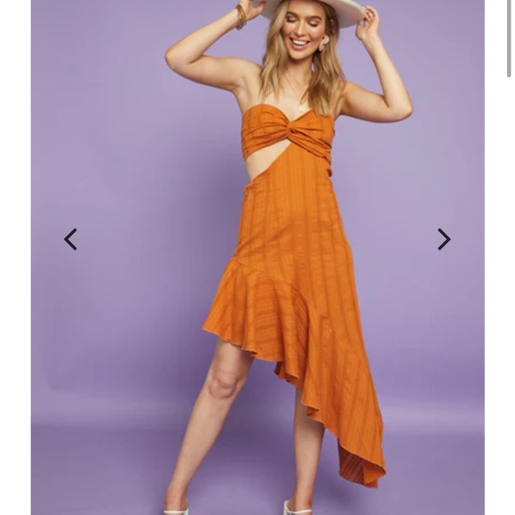 Orange asymmetric dress - Picture 5 of 13